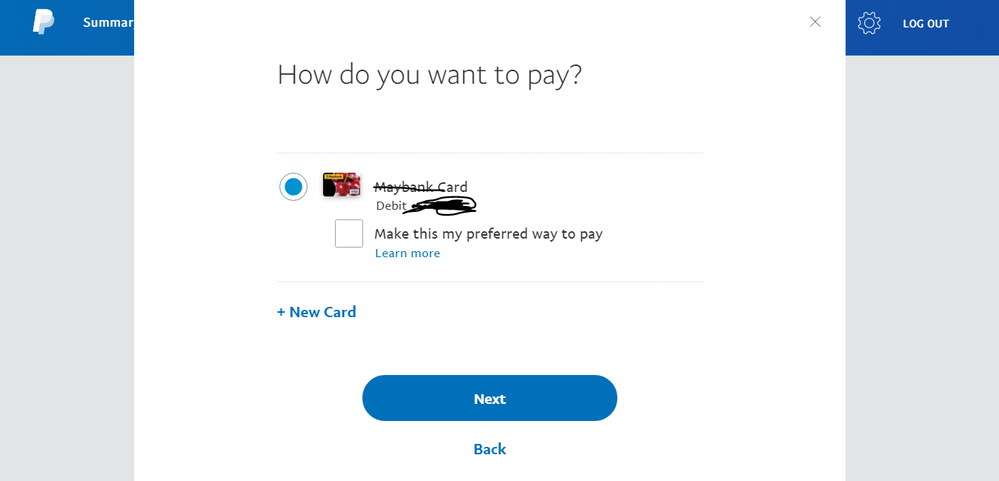 it asks for card when i'm trying to send some money, does not even show up an option for paypal balance