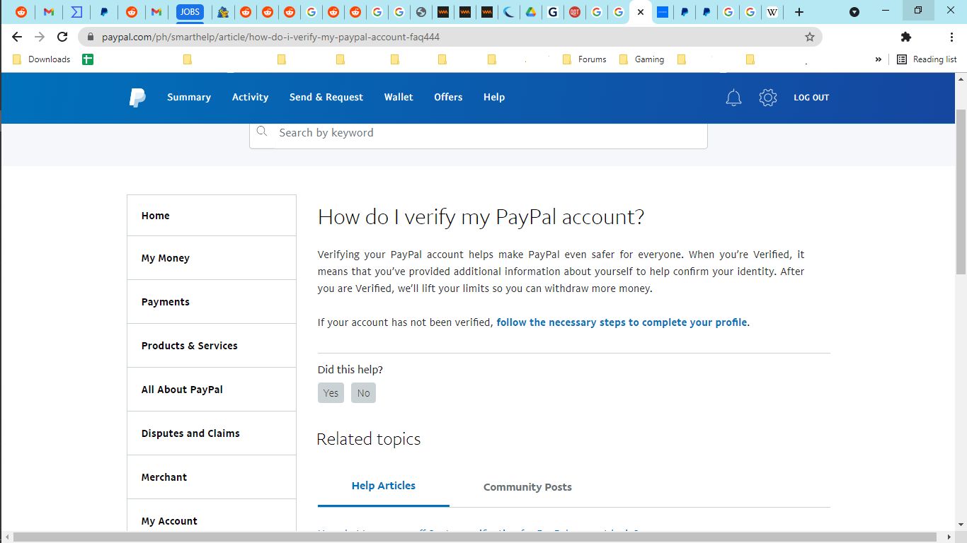 arti account type checking paypal