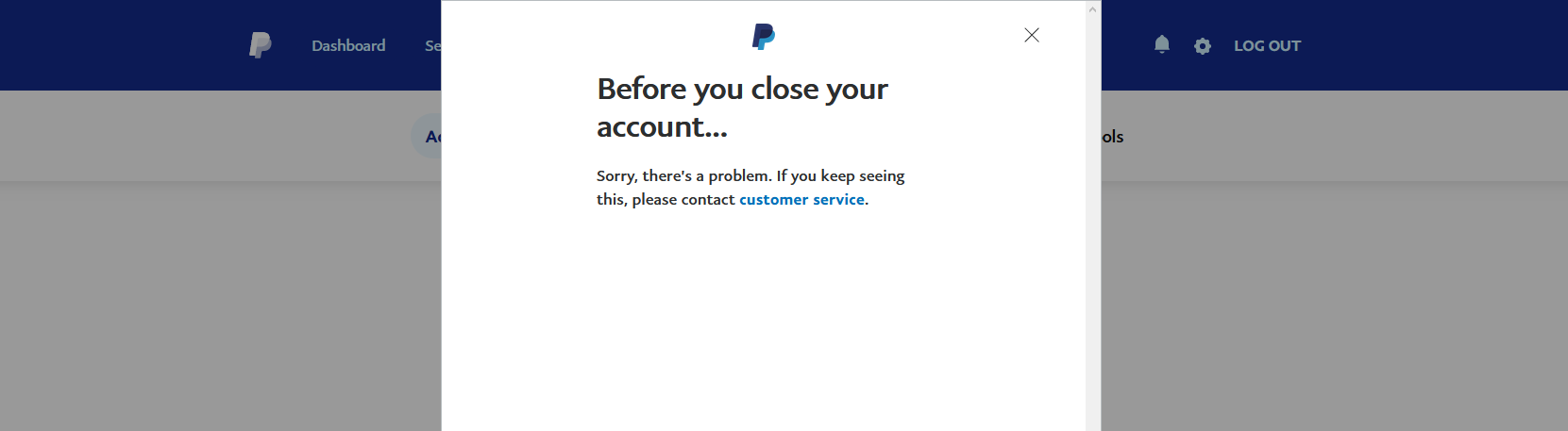 why can t i close my paypal account