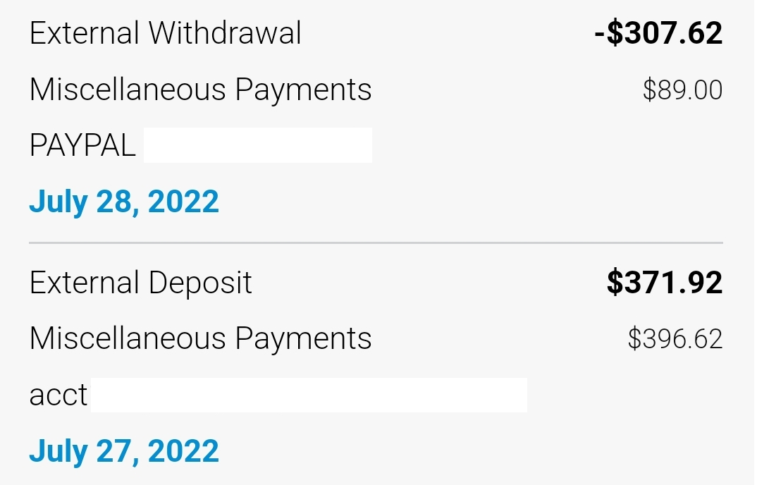can t transfer my money from paypal to bank