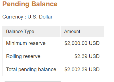 Pending balance paypal