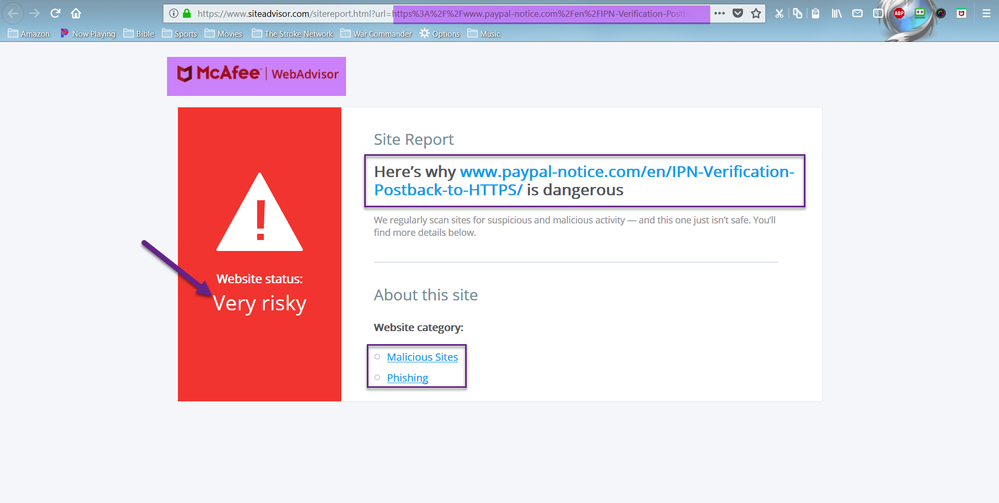paypal - mcafee warning of risky website.png