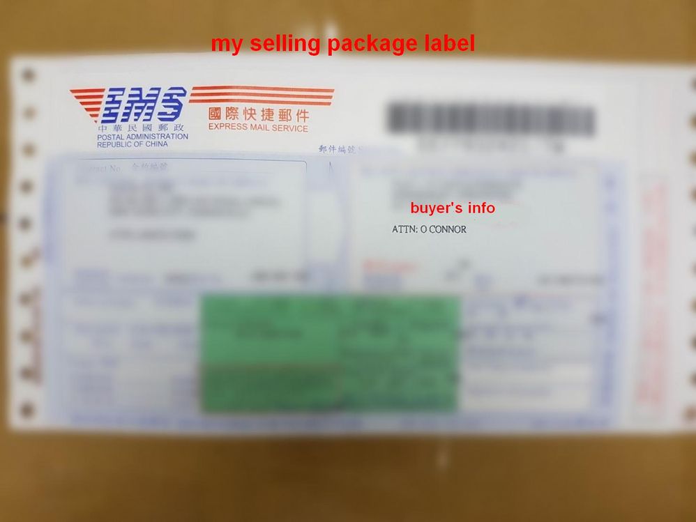 my selling package label