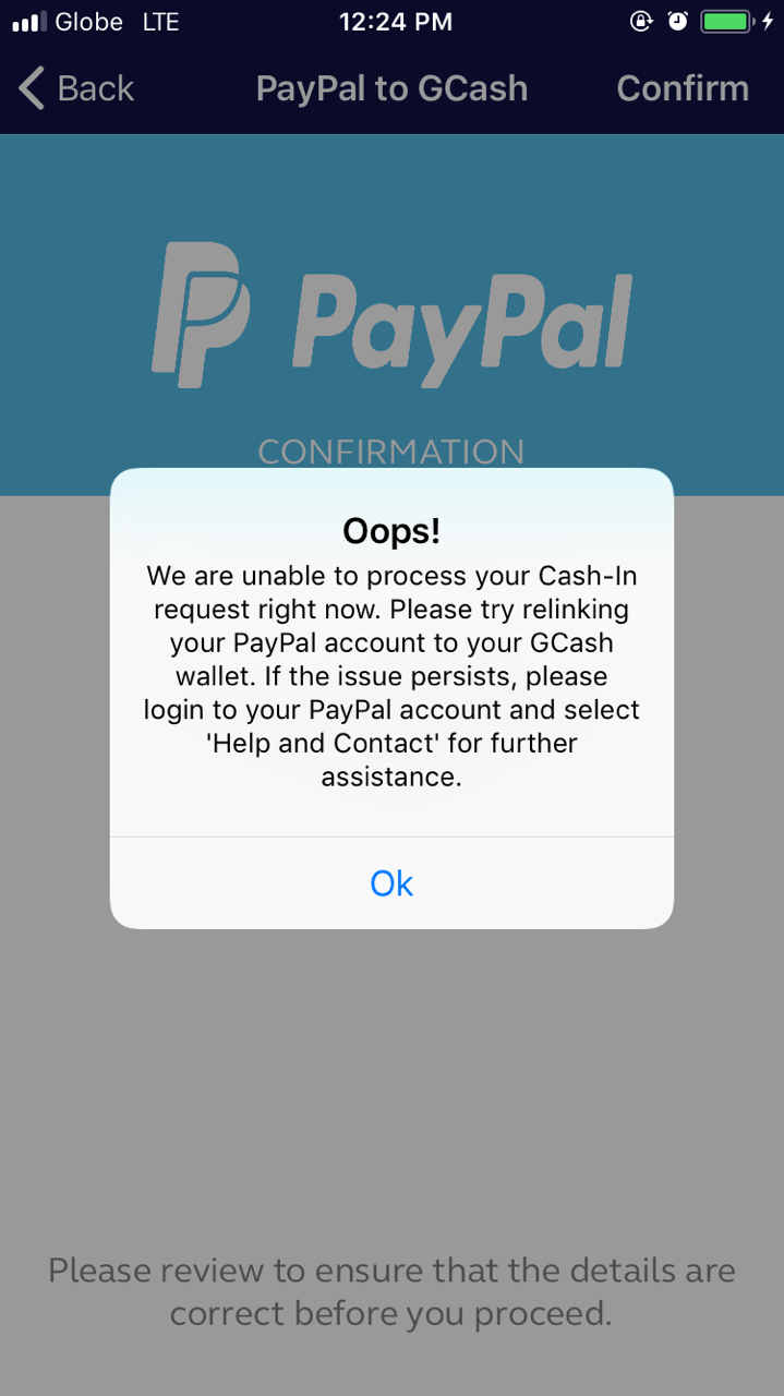 Unsuccessful Cash In From Paypal To Gcash Paypal Community