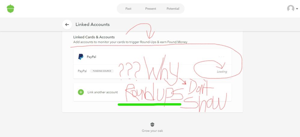 Funding source balance never appears